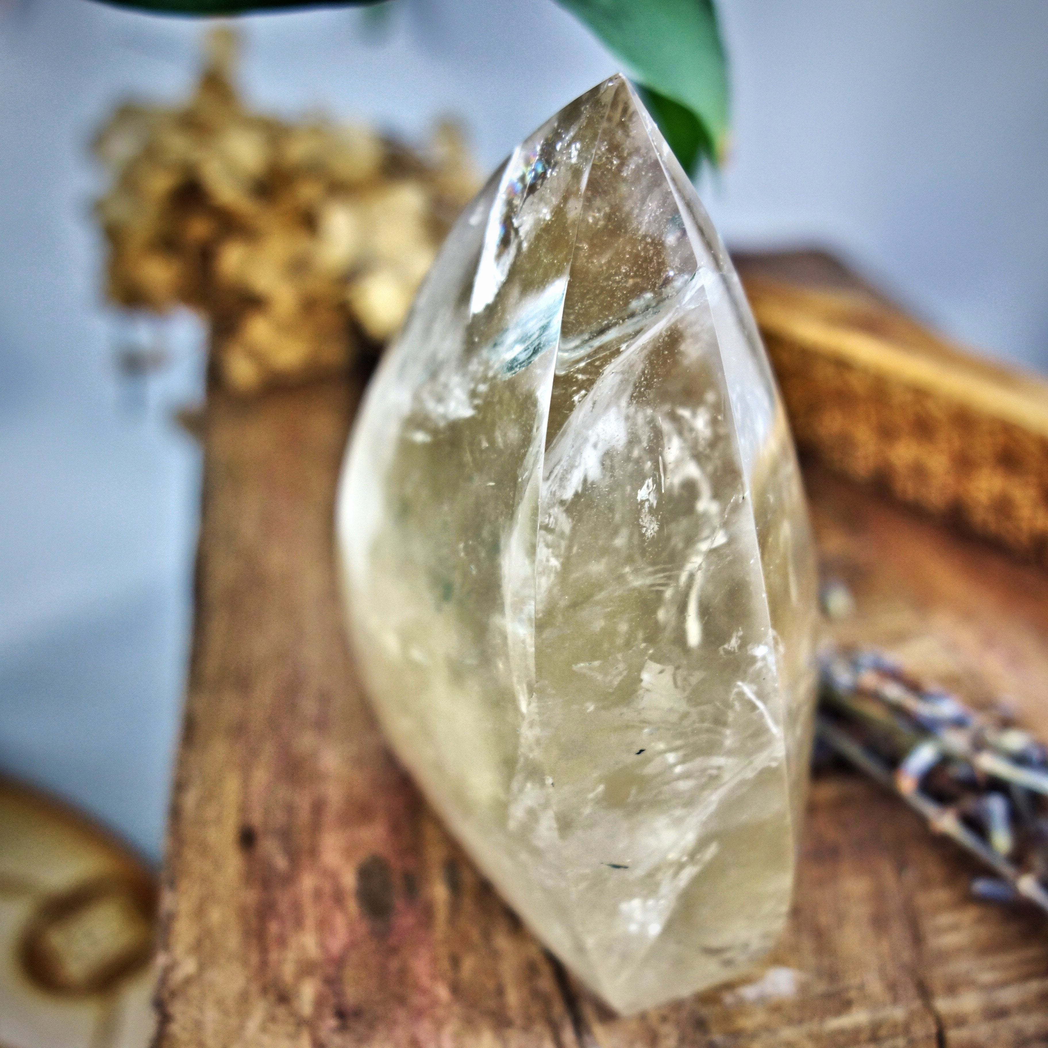 Optical Brilliance Natural Citrine Flame Carving From Brazil 1