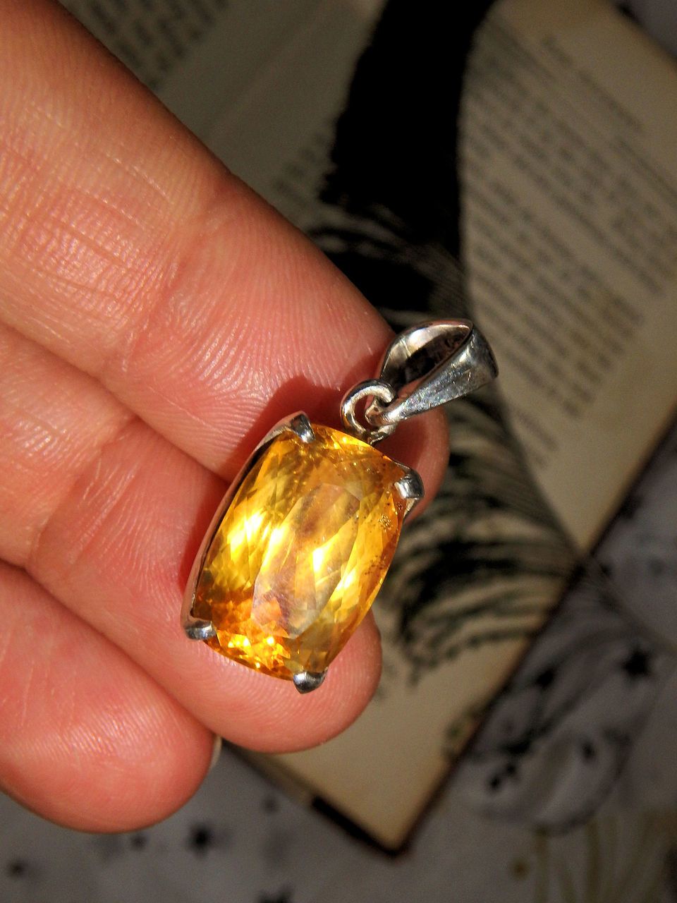 Gorgeous & Uplifting Faceted Golden Citrine Pendant in Sterling Silver (Includes Silver Chain) - Earth Family Crystals