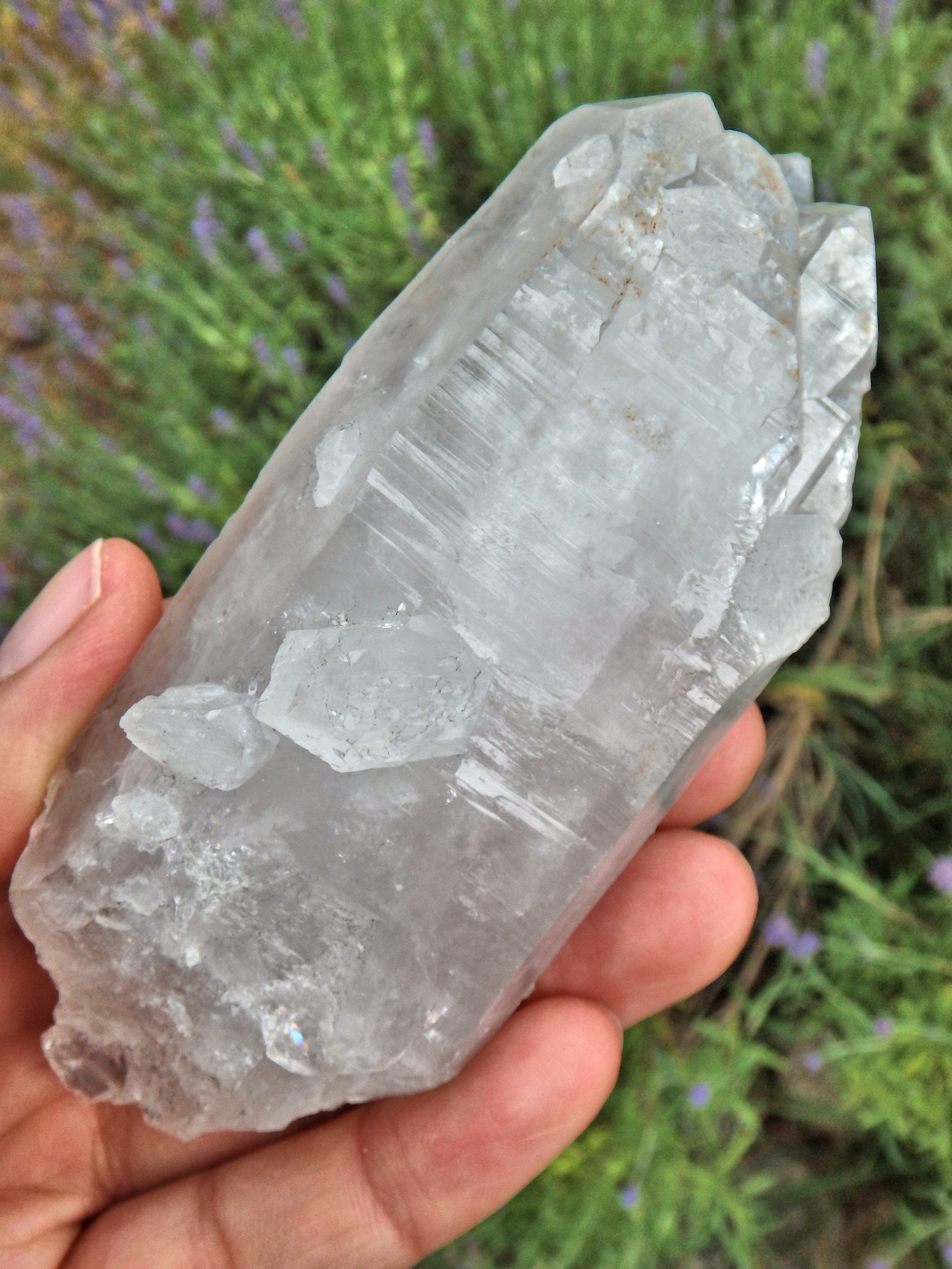 Elestial Arkansas Clear Quartz Chunky Specimen With Self Healing & Barnacles - Earth Family Crystals
