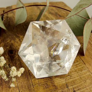 Stunning Large Faceted Diamond Cut Clear Quartz Specimen #2 - Earth Family Crystals