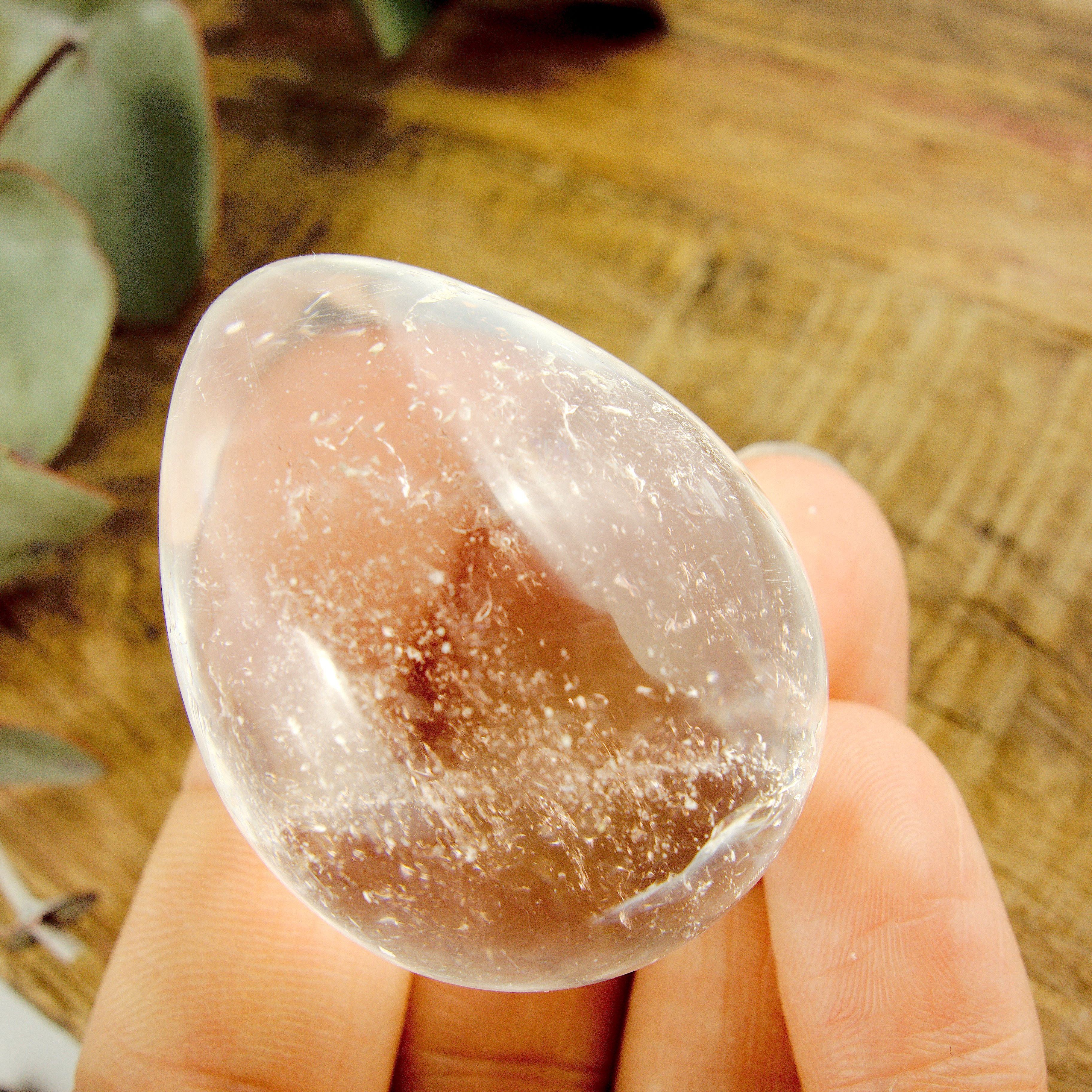 Adorable Hand Held Clear Quartz Egg Carving #3 - Earth Family Crystals