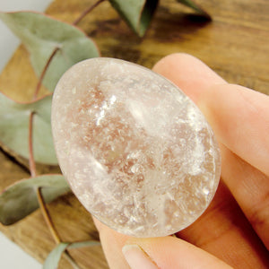 Adorable Hand Held Clear Quartz Egg Carving #2 - Earth Family Crystals