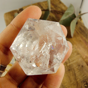 Stunning Medium Faceted Diamond Cut Clear Quartz Specimen #2 - Earth Family Crystals