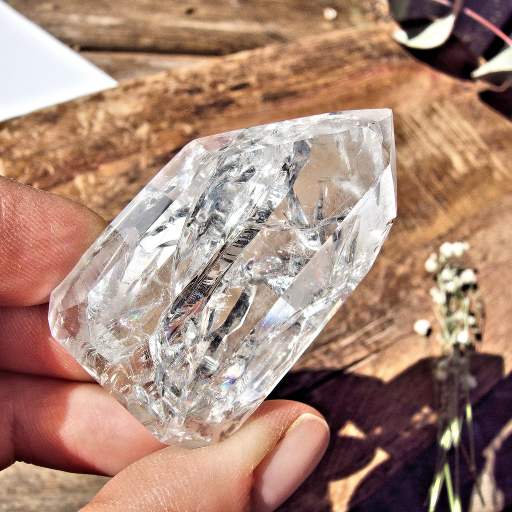 Fire & Ice Clear Quartz Standing Polished Tower from Brazil (REDUCED) #3 - Earth Family Crystals