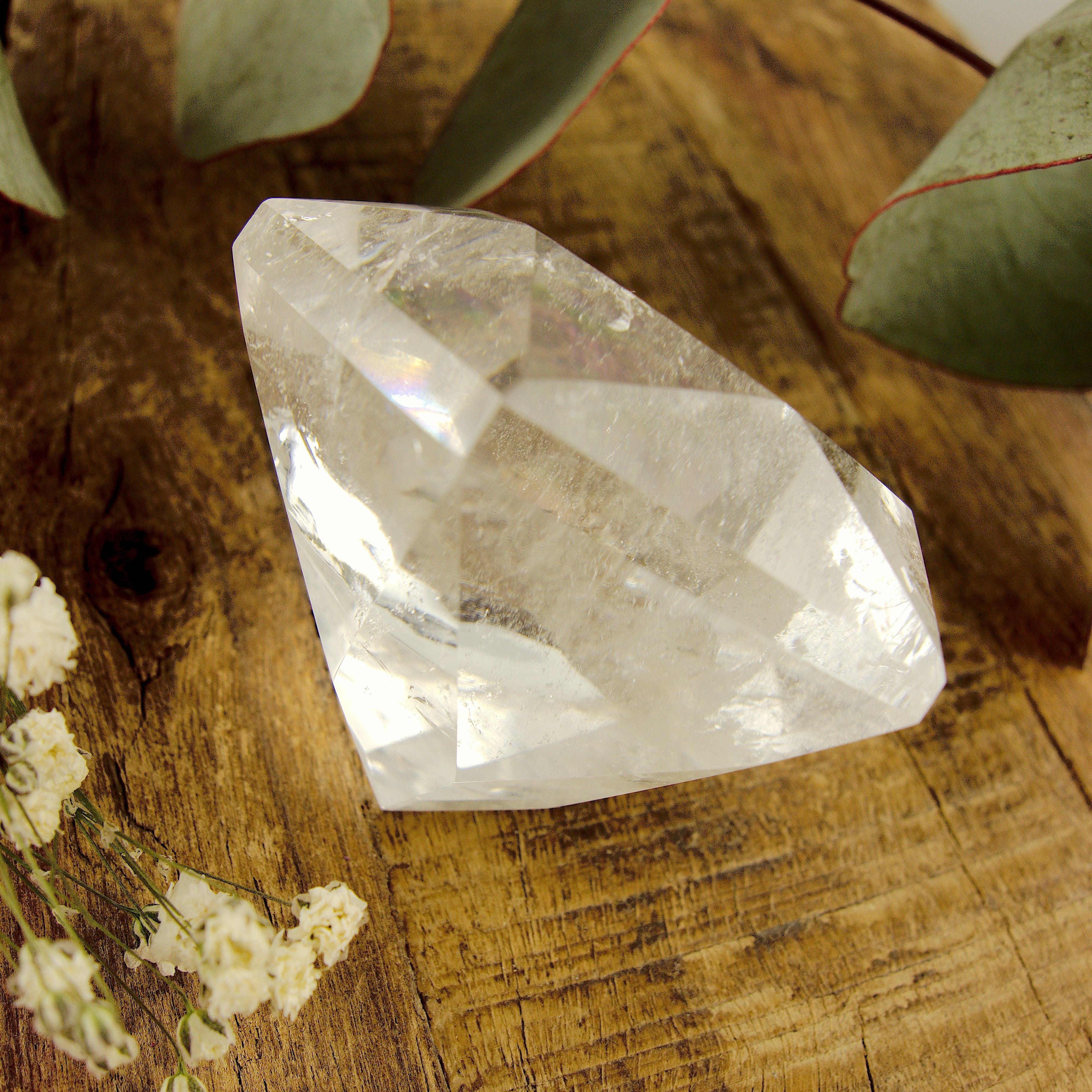 Stunning Large Faceted Diamond Cut Clear Quartz Specimen #2 - Earth Family Crystals