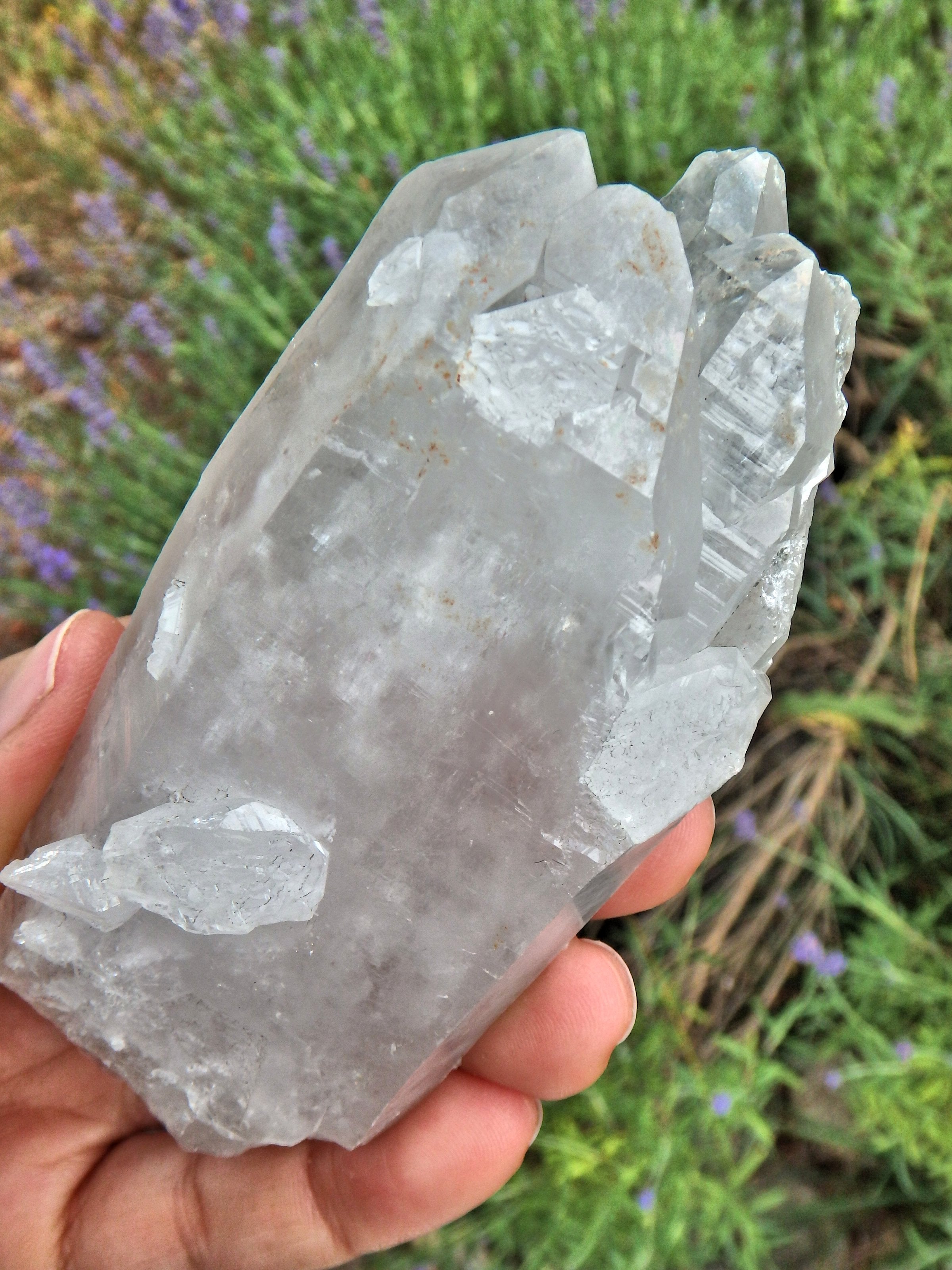 Elestial Arkansas Clear Quartz Chunky Specimen With Self Healing & Barnacles - Earth Family Crystals