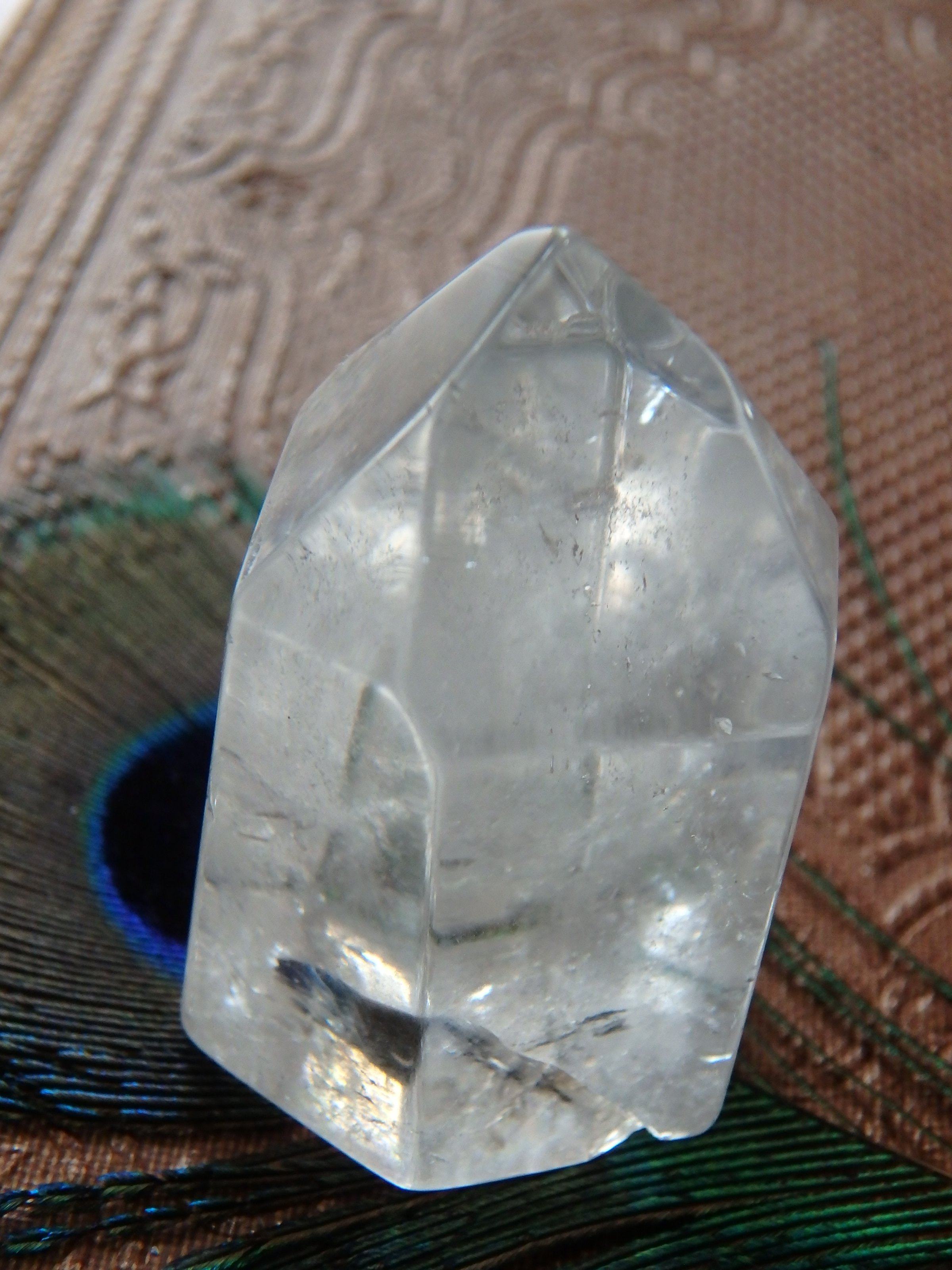 Cute Optical Clear Quartz Standing Tower REDUCED - Earth Family Crystals