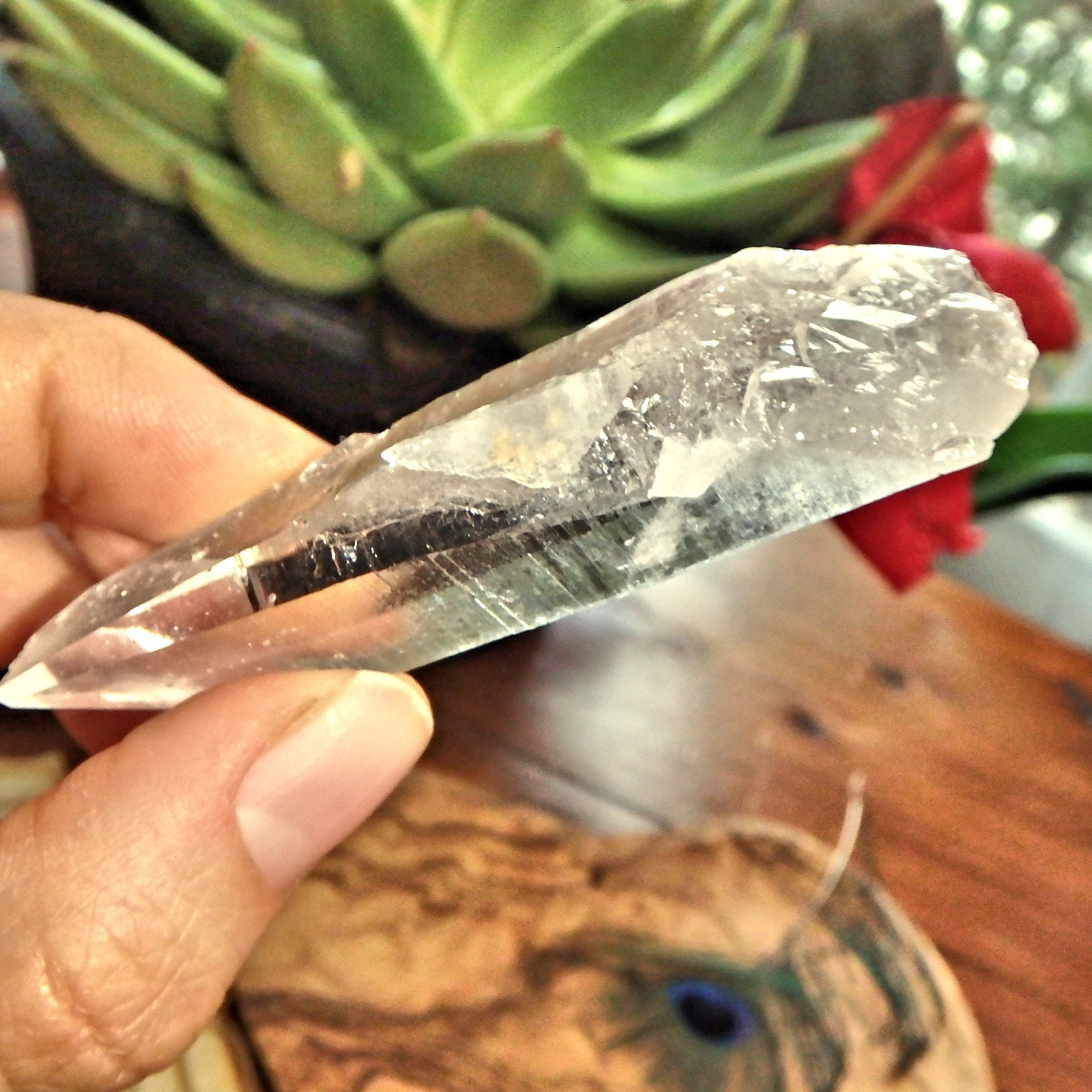 Extreme Clarity~ Arkansas Clear Quartz Point With Self Healing - Earth Family Crystals