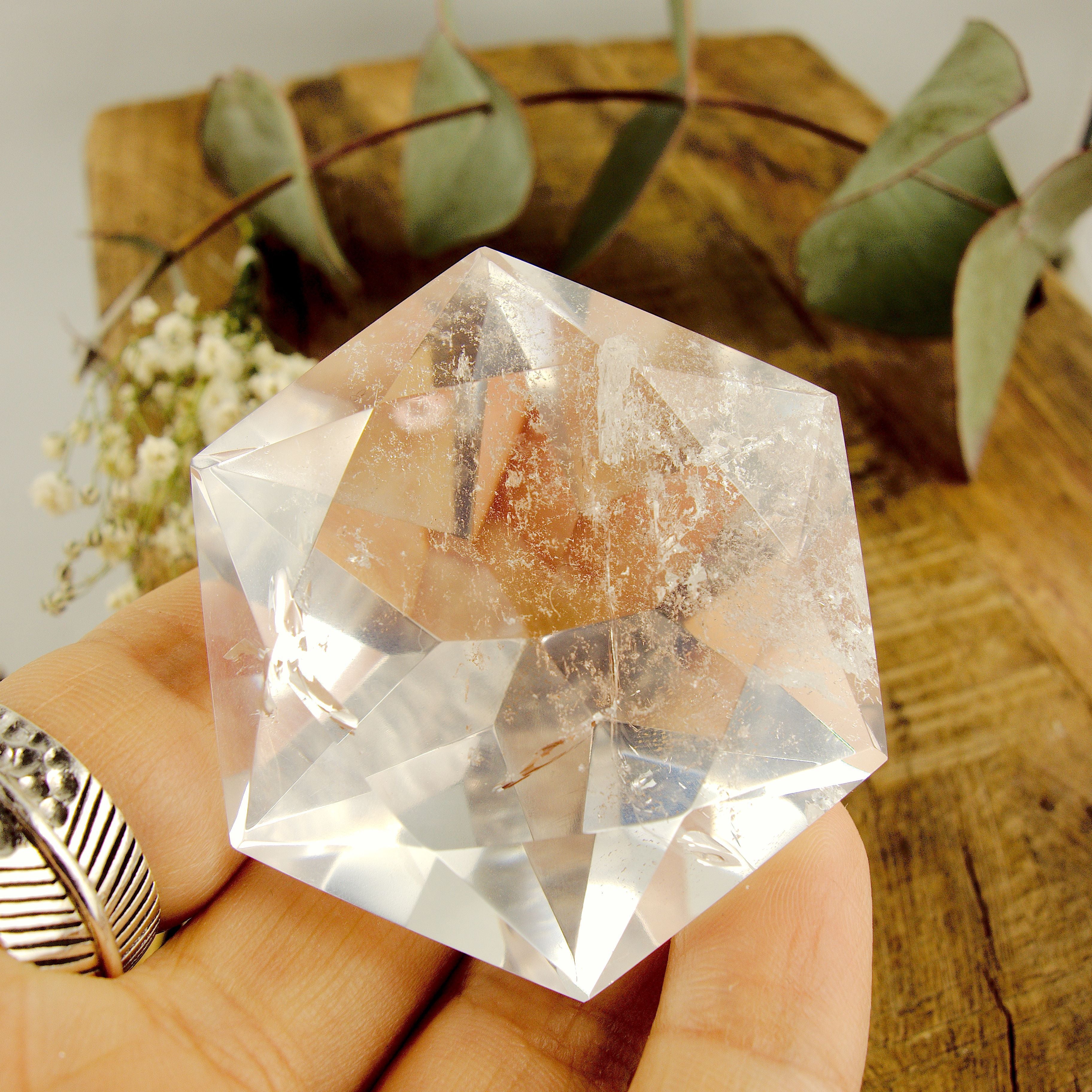 Stunning Large Faceted Diamond Cut Clear Quartz Specimen #1 - Earth Family Crystals