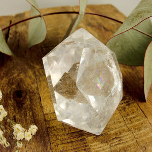 Stunning Large Faceted Diamond Cut Clear Quartz Specimen #2 - Earth Family Crystals