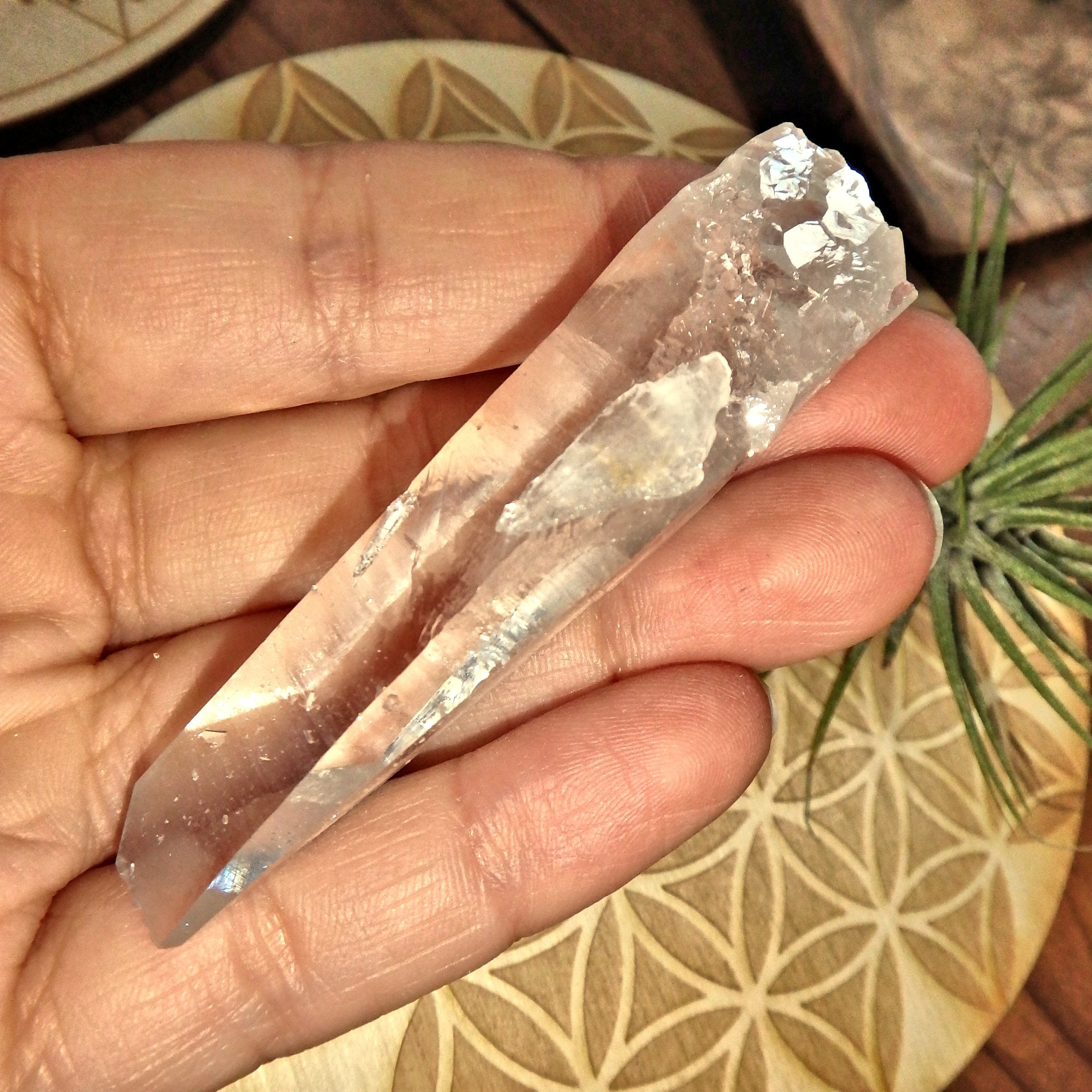Extreme Clarity~ Arkansas Clear Quartz Point With Self Healing - Earth Family Crystals