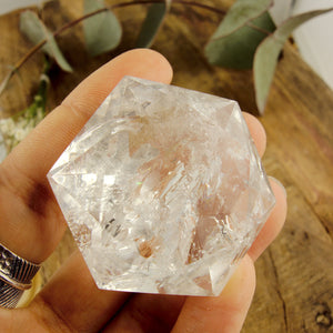 Stunning Medium Faceted Diamond Cut Clear Quartz Specimen #2 - Earth Family Crystals