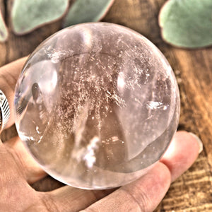 Mesmerizing Rainbow Filled Large Clear Quartz Sphere From Brazil #1 - Earth Family Crystals