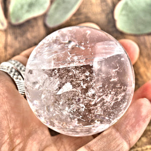 Mesmerizing Rainbow Filled Medium Clear Quartz Sphere From Brazil - Earth Family Crystals