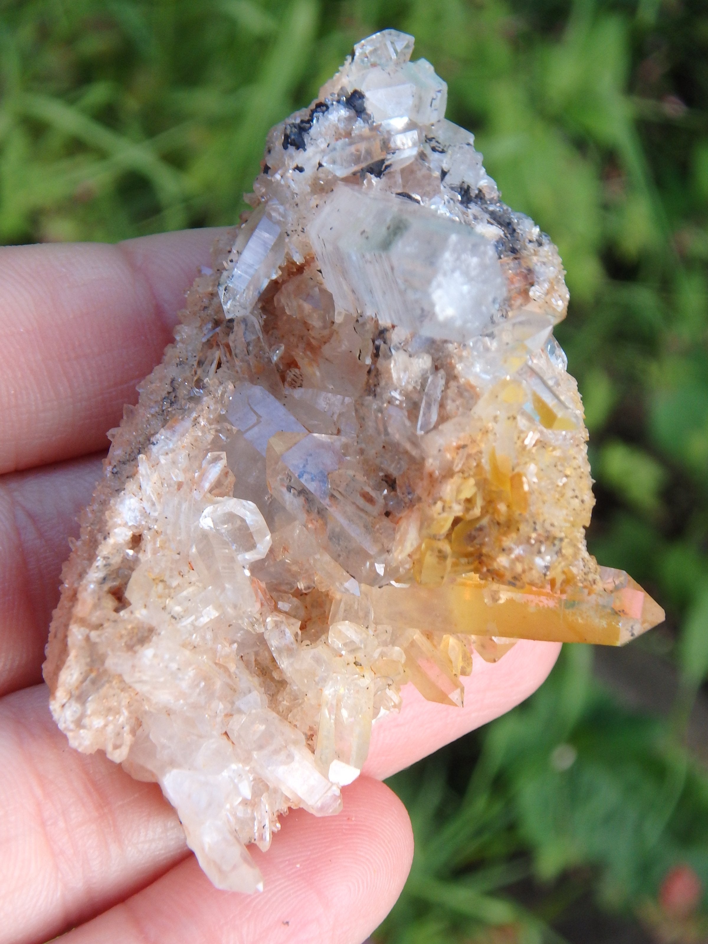 Rainbow Mayanite Clear Quartz Cluster From Arkansas - Earth Family Crystals