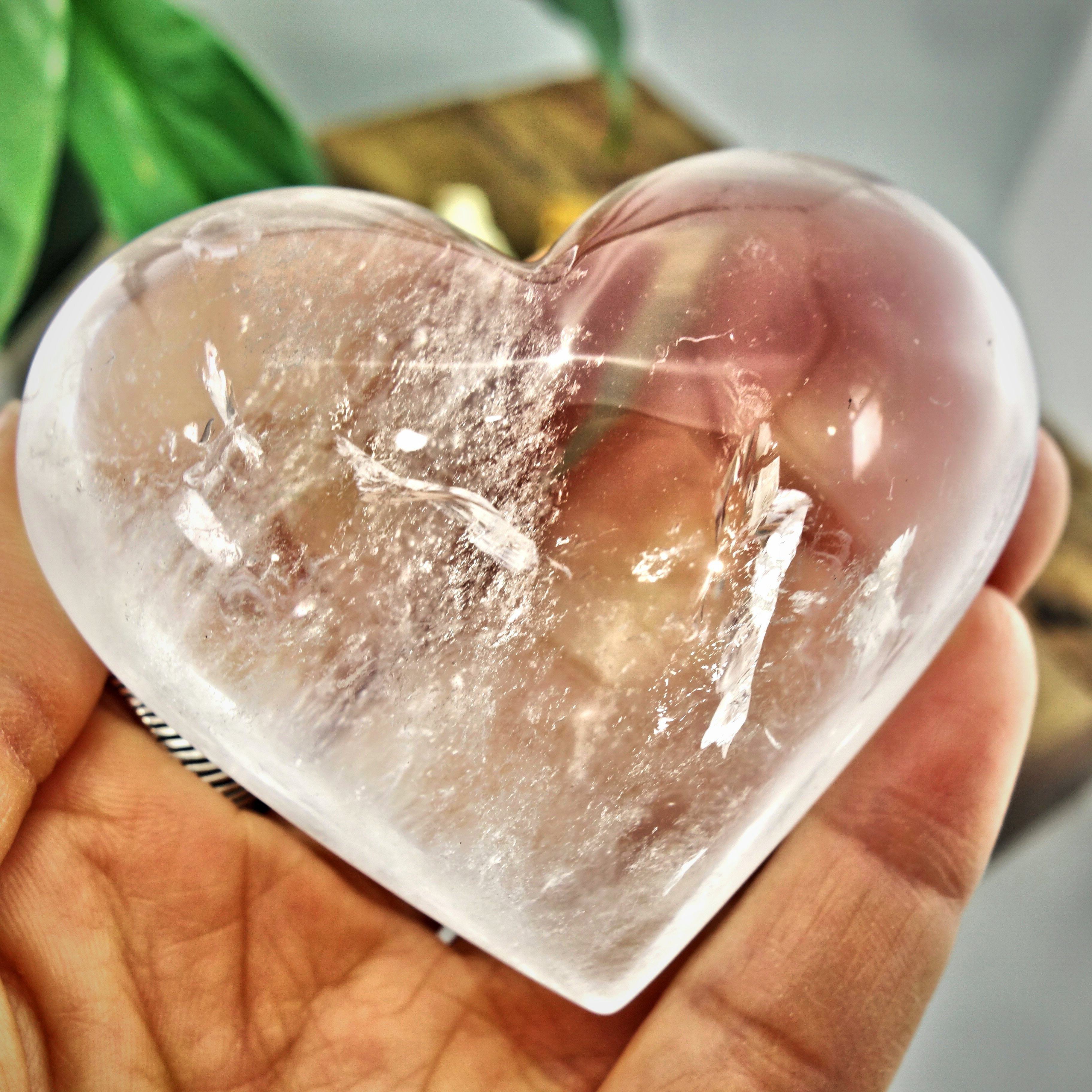 Beautiful Rainbow Inclusions Brazilian Clear Quartz Love Heart - Earth Family Crystals