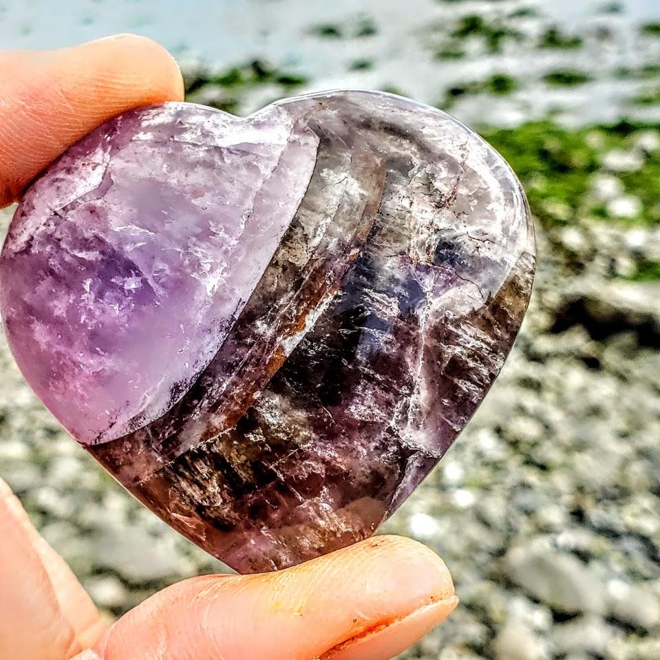 Fabulous Super 7 Love Heart Carving From Brazil #1 - Earth Family Crystals