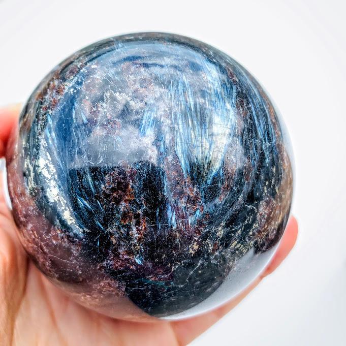 XXL Large Incredible Firework Flashes Astrophyllite Sphere Carving #1 - Earth Family Crystals