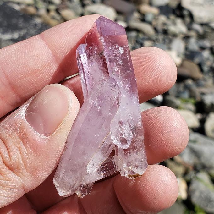Brilliant Lavender Vera Cruz Amethyst Double Terminated Intertwined Cluster - Earth Family Crystals