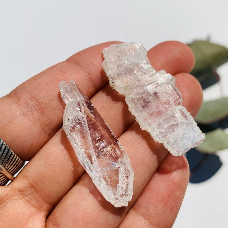 Set of 2 Healing Faden Quartz Natural Crystals  #1