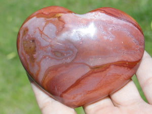 STUNNING POLYCHROME JASPER HEART - Earth Family Crystals