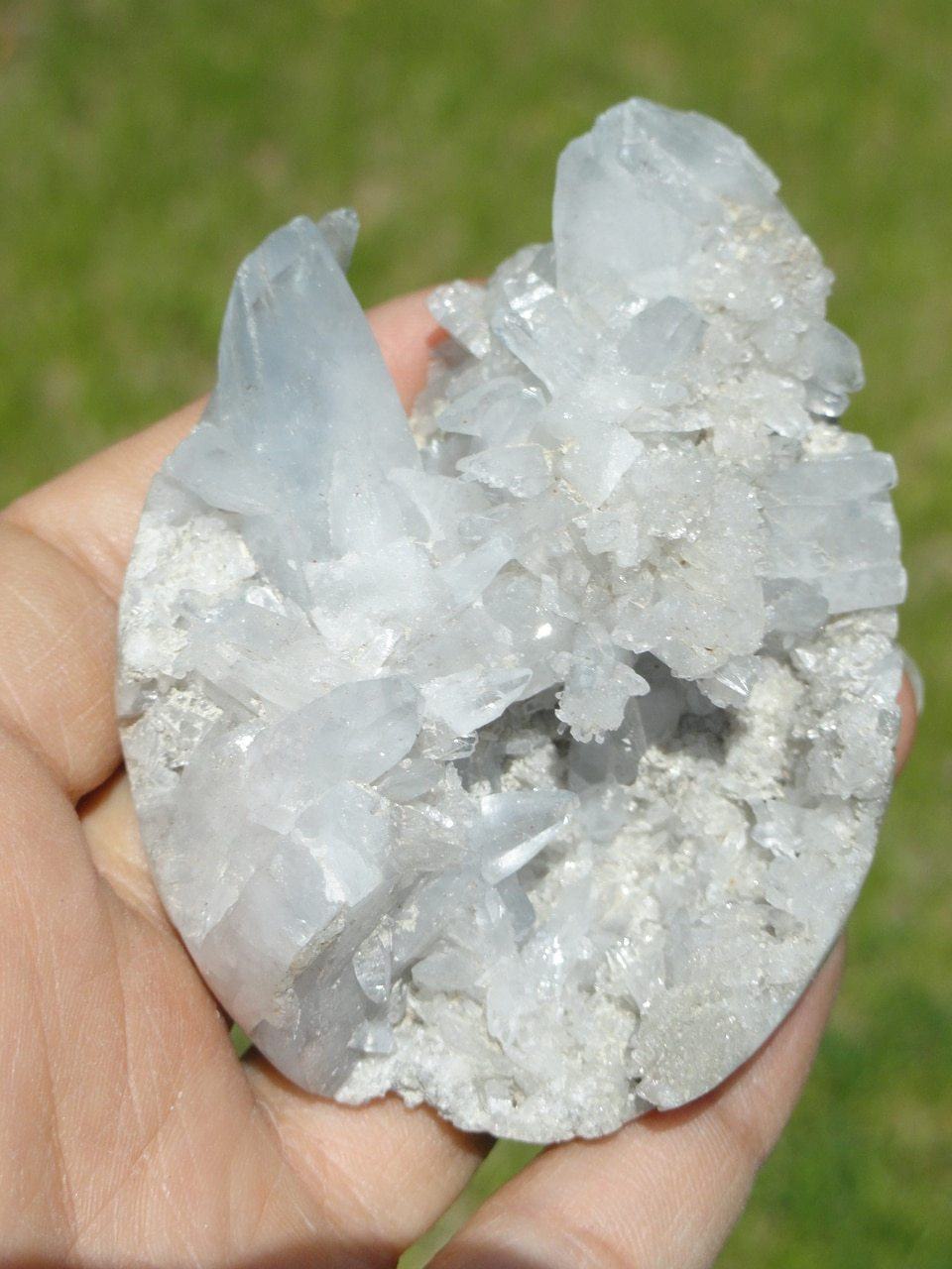CELESTITE Spikey Partial Egg~ Stone of The Angelic Domain - Earth Family Crystals