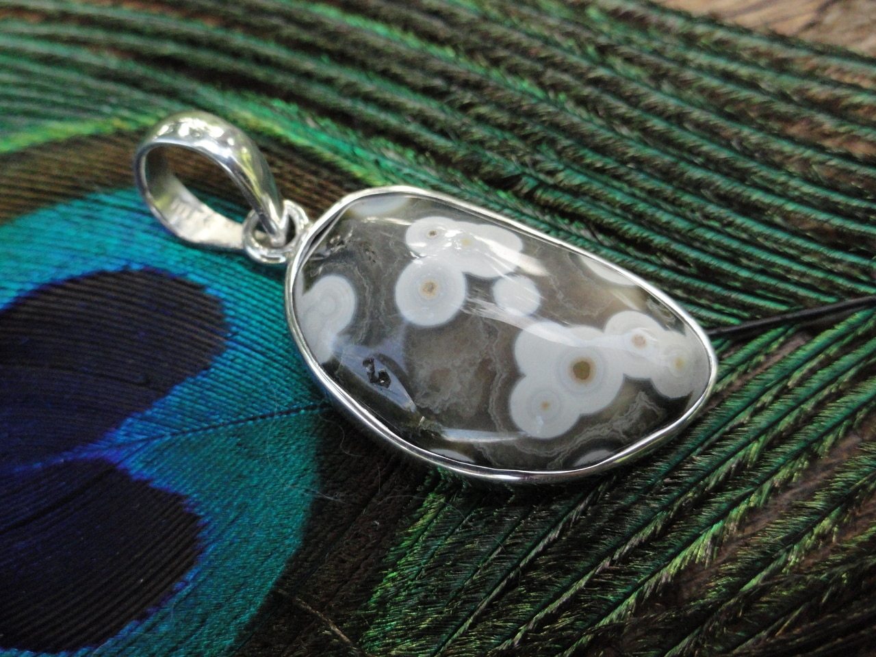 OCEAN JASPER PENDANT In Sterling Silver~ Stone of Positivity & Uplifment* - Earth Family Crystals