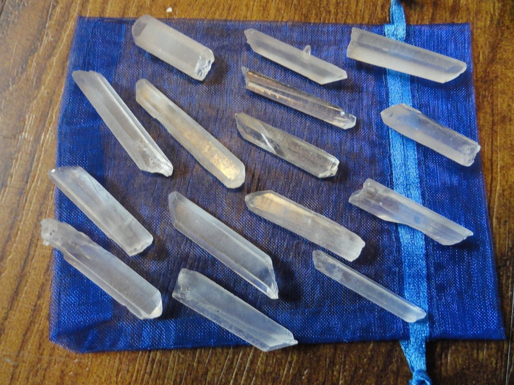 Set of 15 Natural "CLEAR QUARTZ POINTS" Ideal for Grid work or wire wrapping* - Earth Family Crystals