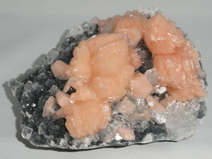 XXL CLEAR APOPHYLLITE & PINK STILBITE On BLACK CHALCEDONY Display Specimen* - Earth Family Crystals