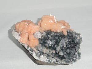 XXL CLEAR APOPHYLLITE & PINK STILBITE On BLACK CHALCEDONY Display Specimen* - Earth Family Crystals