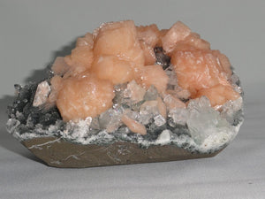 XXL CLEAR APOPHYLLITE & PINK STILBITE On BLACK CHALCEDONY Display Specimen* - Earth Family Crystals