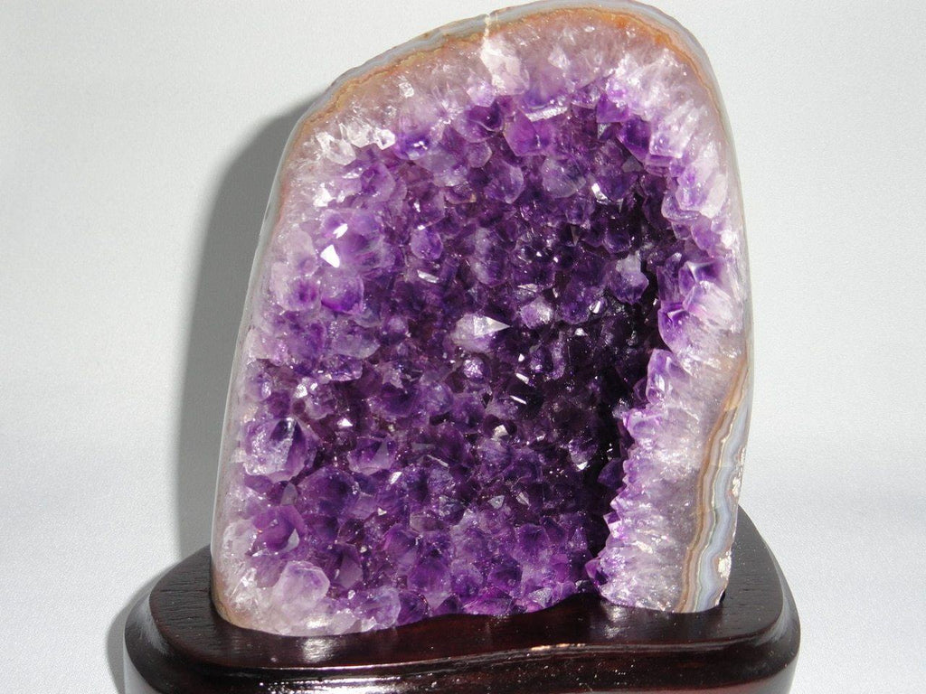 AMETHYST GEODE SPECIMEN (Includes Wood Stand) ~ STONE OF PROTECTION, FREEDOM FROM ADDICTIONS* - Earth Family Crystals