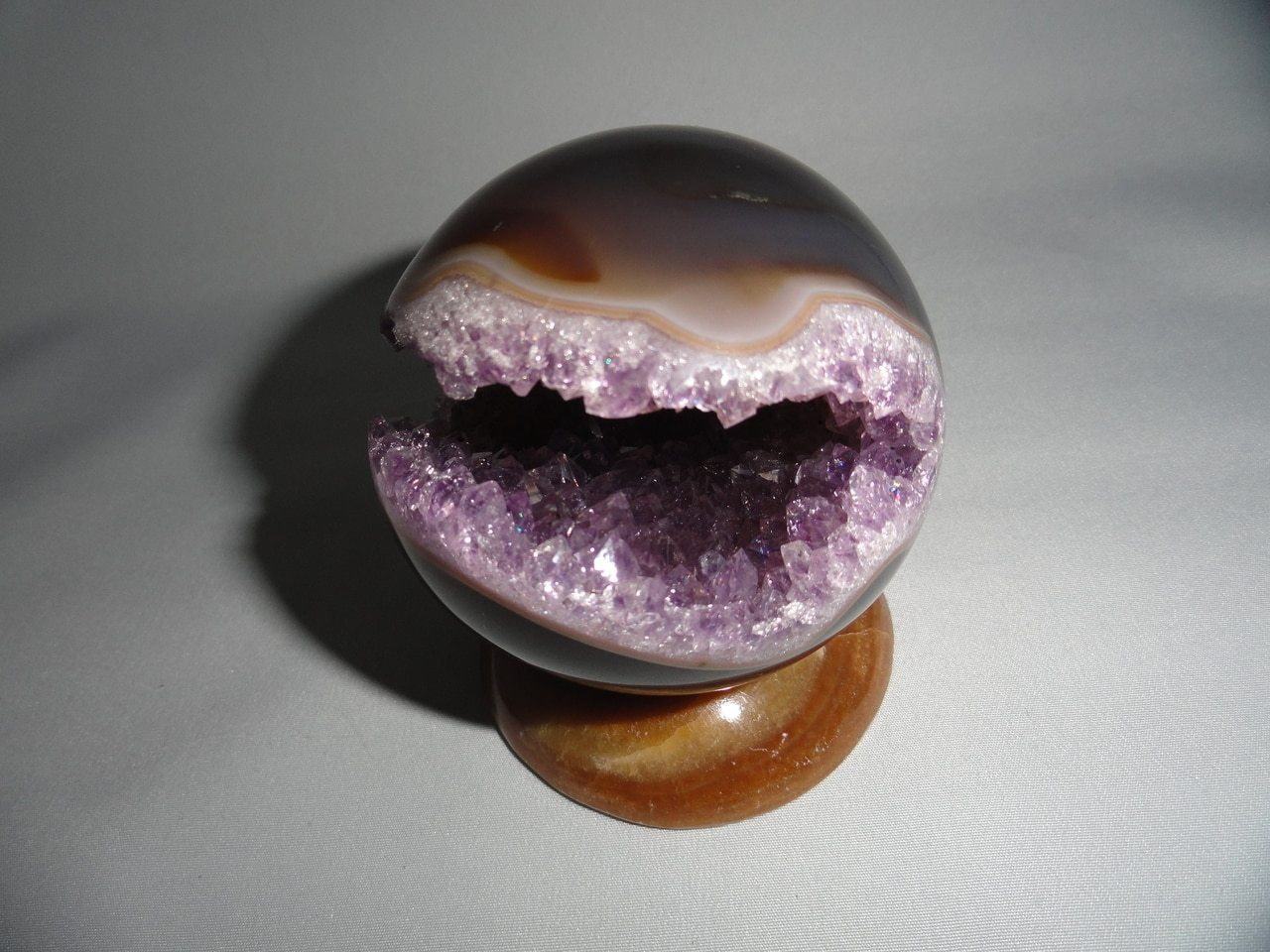 AMETHYST GEODE SPHERE From Uruguay (Includes Agate Stand) ~ Stone of Protection, Purification, Spirituality* - Earth Family Crystals