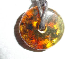 BALTIC AMBER GREEN DONUT  PENDANT~ CALMS NERVES, INCREASES CONFIDENCE & MENTAL CLARITY* - Earth Family Crystals