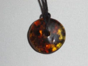 BALTIC AMBER GREEN DONUT  PENDANT~ CALMS NERVES, INCREASES CONFIDENCE & MENTAL CLARITY* - Earth Family Crystals