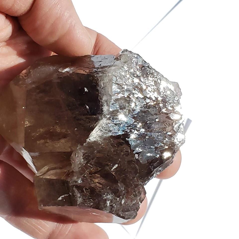 Large Incredible Brilliance Self Healed Multi Point Smoky Quartz Cluster From Brazil - Earth Family Crystals