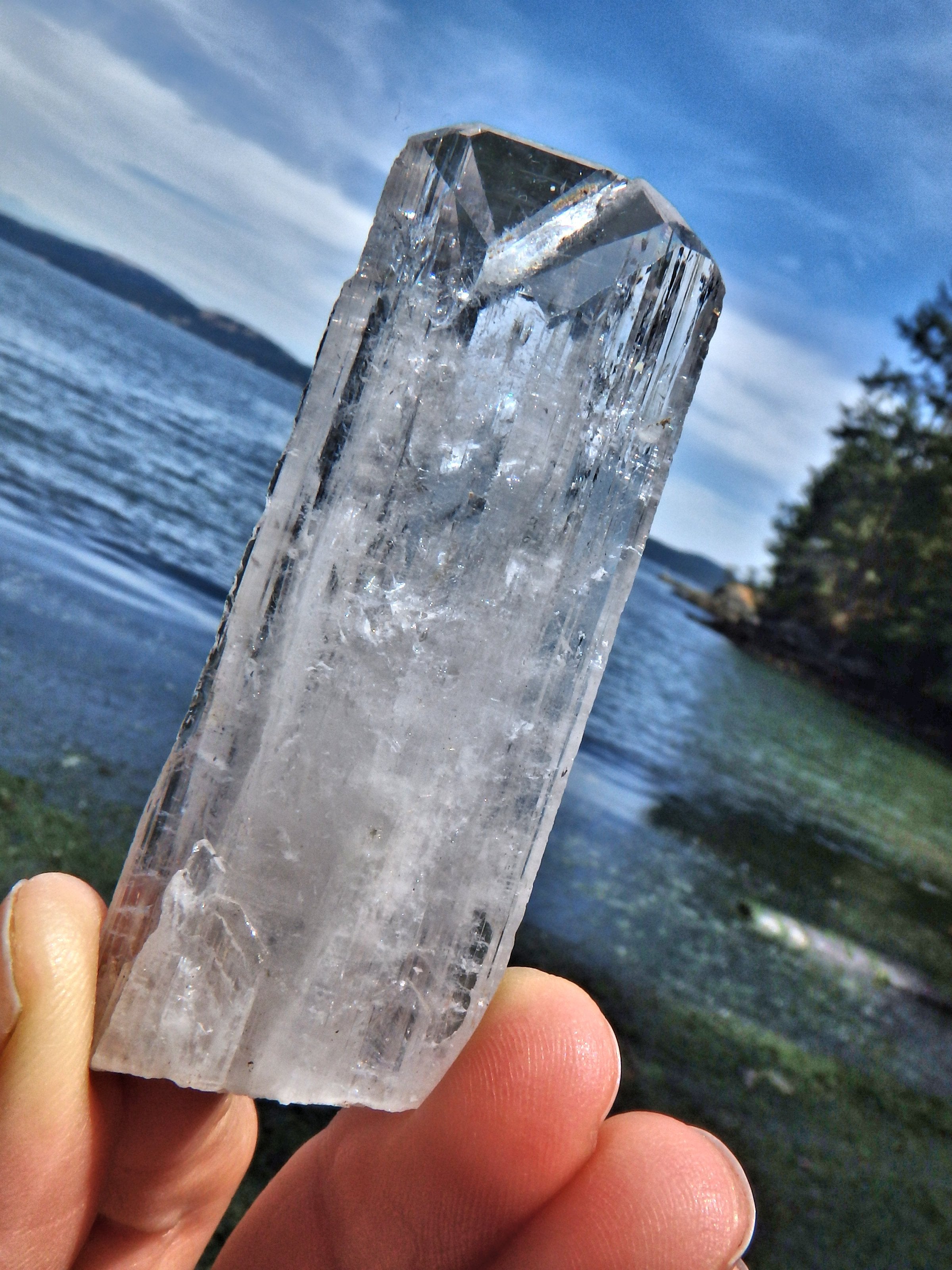 Extremely Brilliant Unpolished Clear Danburite Point From Mexico - Earth Family Crystals