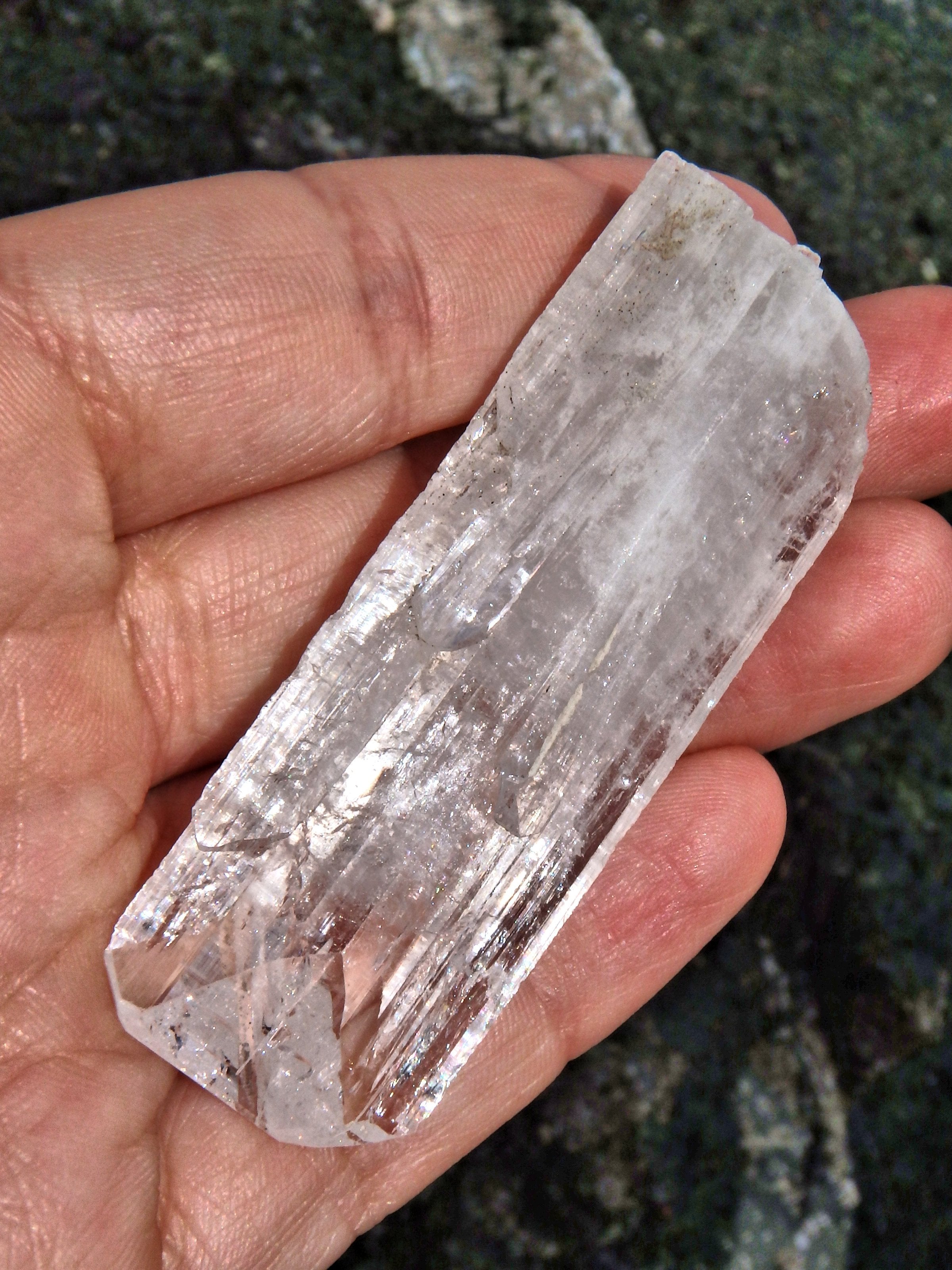 Extremely Brilliant Unpolished Clear Danburite Point From Mexico - Earth Family Crystals