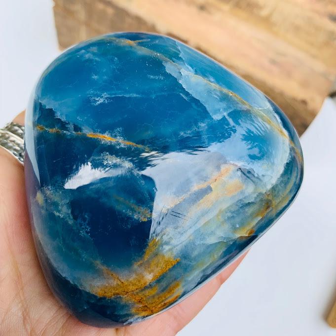 Fabulous Sky Blue Chunky Lemurian Aquatine Blue Calcite Free Form from Argentina - Earth Family Crystals