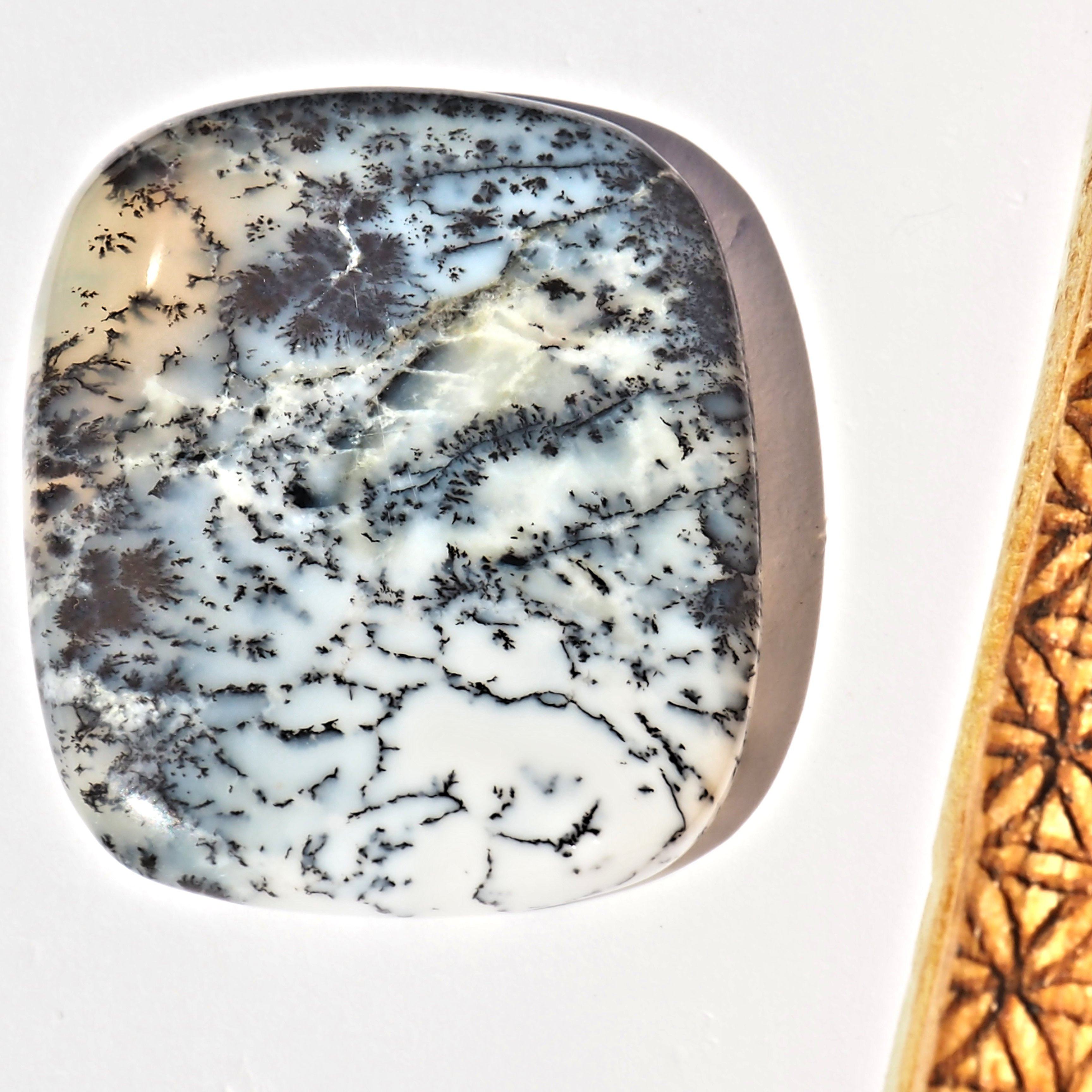 Chunky Dendritic Agate Cabochon Carving Ideal for Crafting #1 - Earth Family Crystals