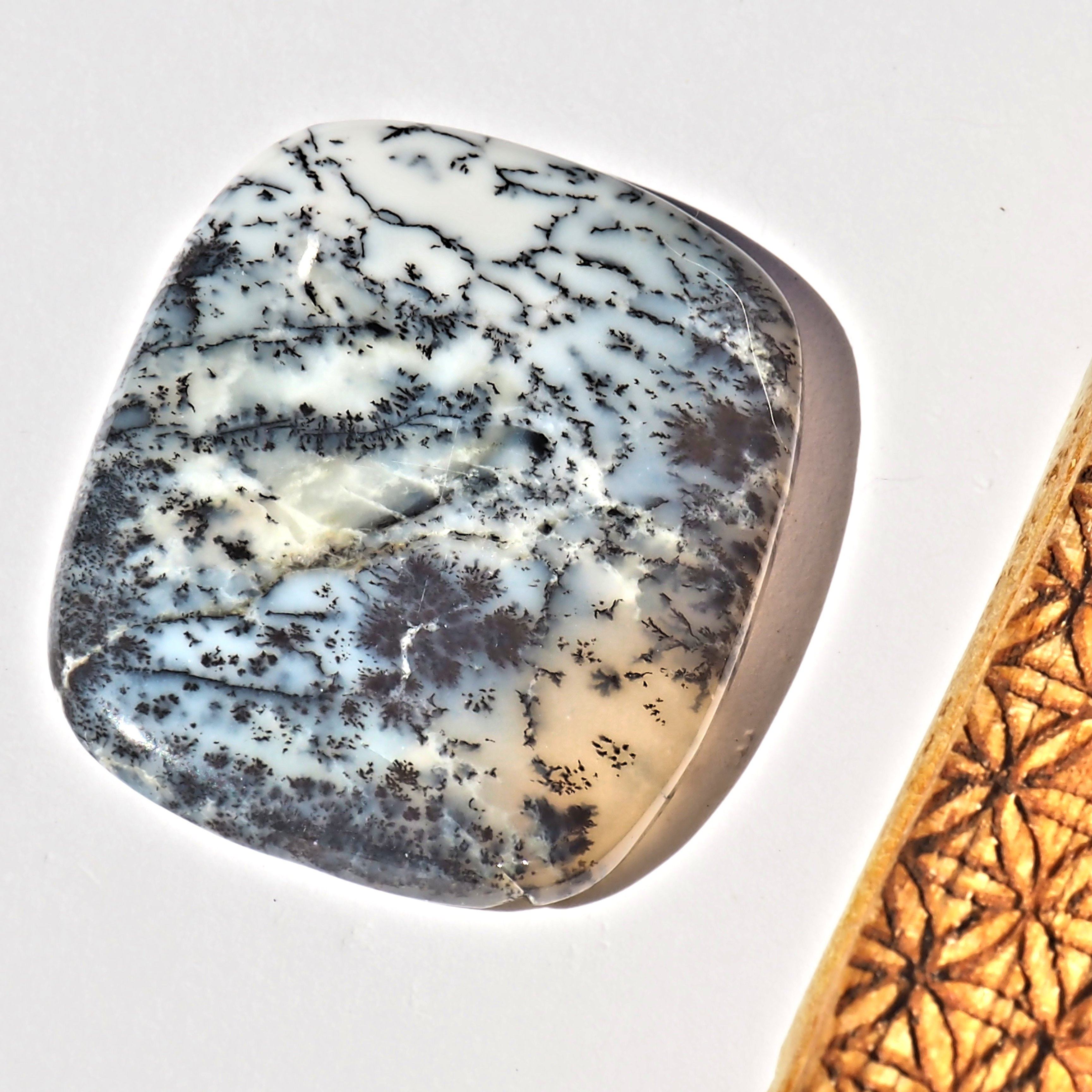 Chunky Dendritic Agate Cabochon Carving Ideal for Crafting #1 - Earth Family Crystals