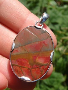 Lovely Cherry Creek Jasper Double Dragonfly Pendant in Sterling Silver (Includes Silver Chain) - Earth Family Crystals