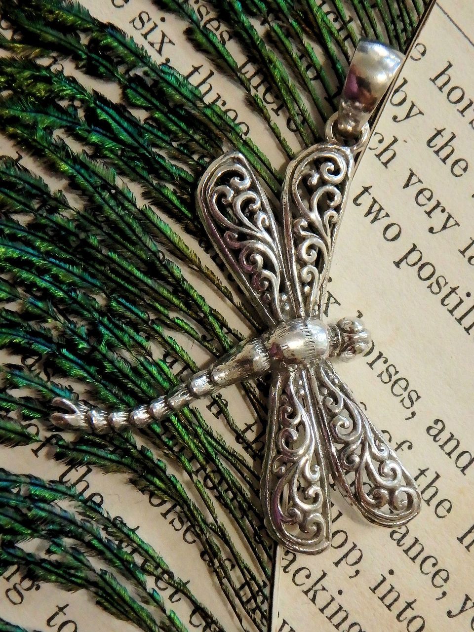 Fabulous Dragonfly Sterling Silver Pendant (Includes Silver Chain) - Earth Family Crystals