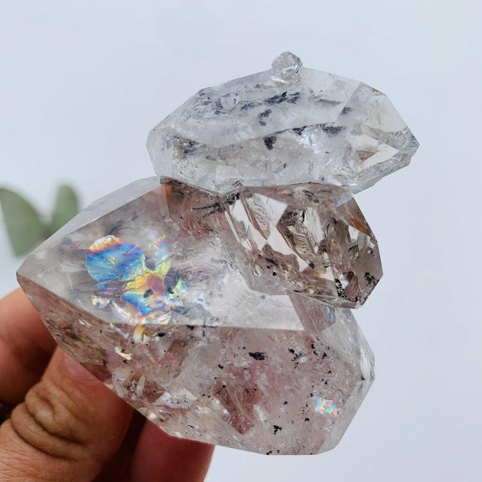 Fantastic Large Herkimer Diamond Cluster Filled With Rainbows From New York - Earth Family Crystals