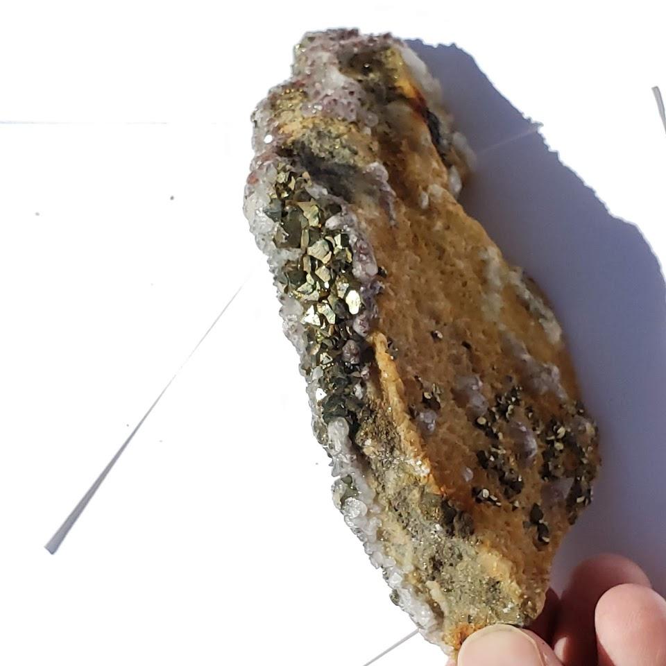 Golden Pyrite & Clear Quartz Large Cluster Specimen - Earth Family Crystals