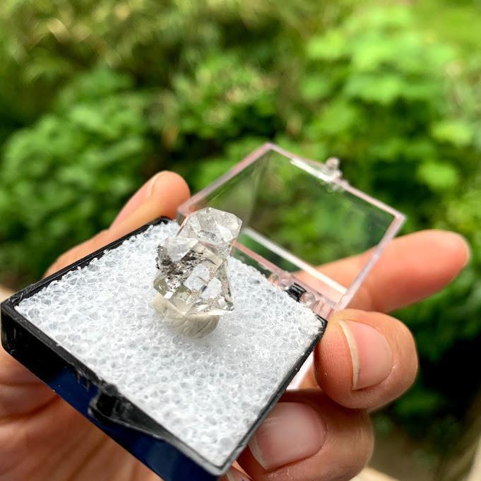 Brilliant Clarity New York Herkimer Diamond Quartz Specimen in Collectors Box #3 - Earth Family Crystals