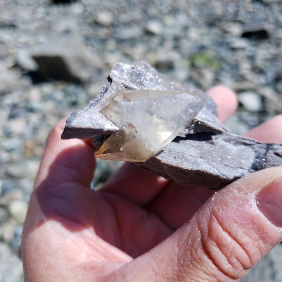 Fabulous Famous Locality~Elmwood Mine Golden Stellar Beam Calcite Points nestled in Shimmering Chunky Rock Matrix - Earth Family Crystals