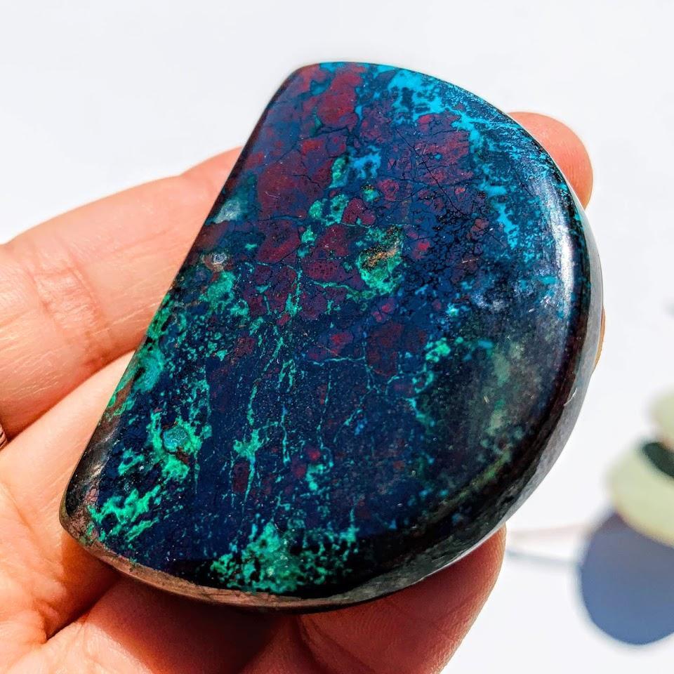 Chunky Shattuckite Cabochon Partially Polished~Ideal for Crafting - Earth Family Crystals