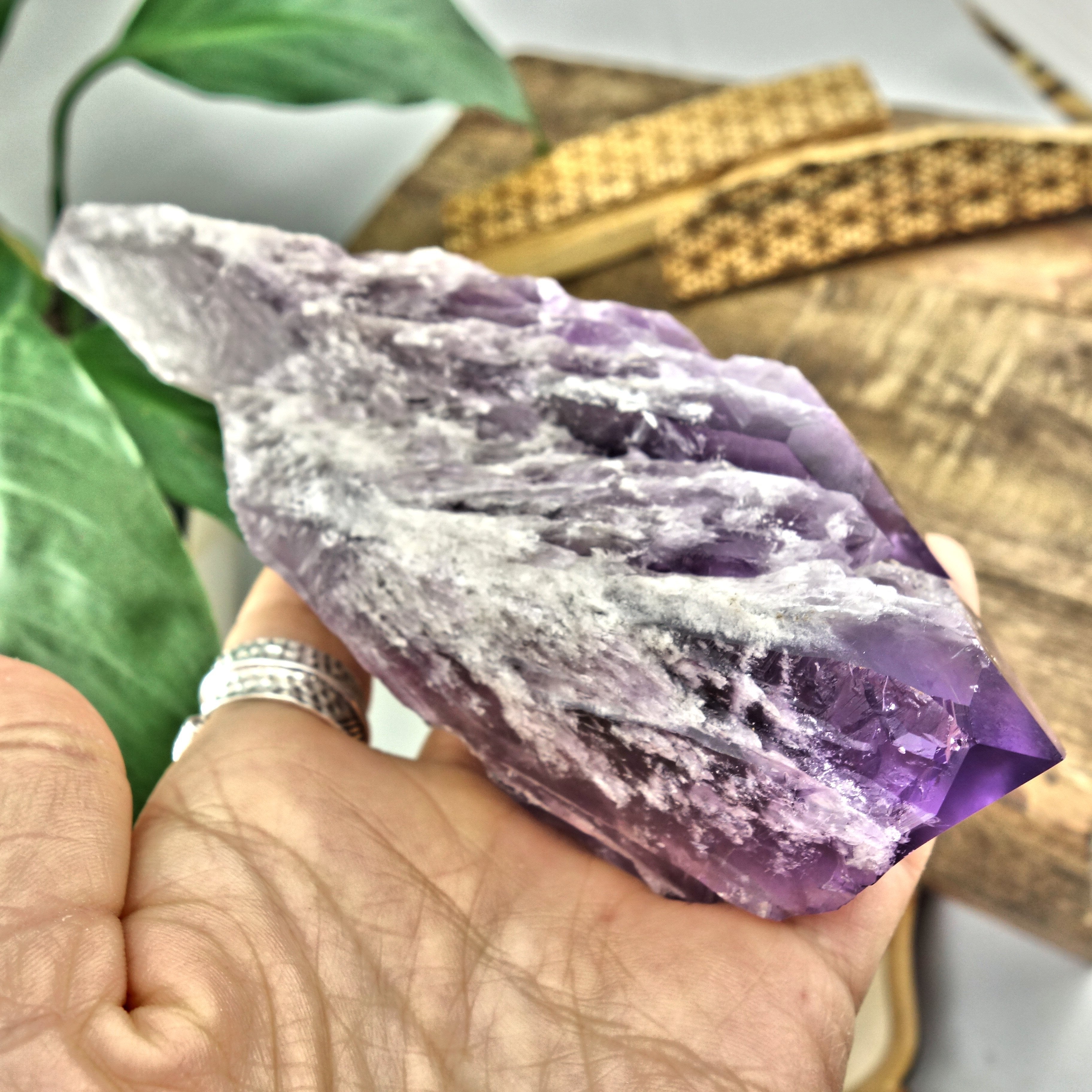 Incredible XL Elestial  Phantom Amethyst Point Specimen From Bahia, Brazil