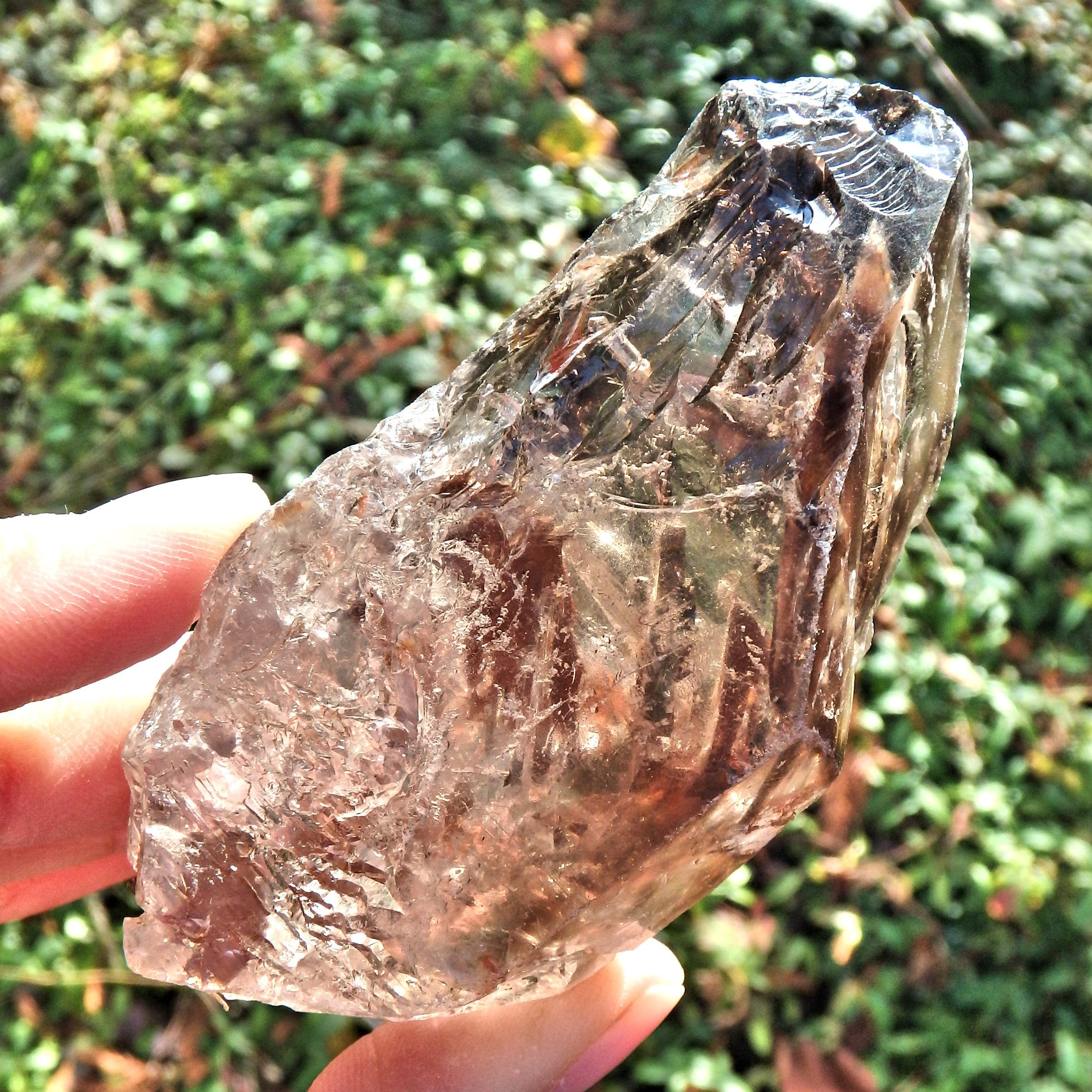 Fantastic Growth Patterns  Elestial Smoky Quartz From Brazil - Earth Family Crystals
